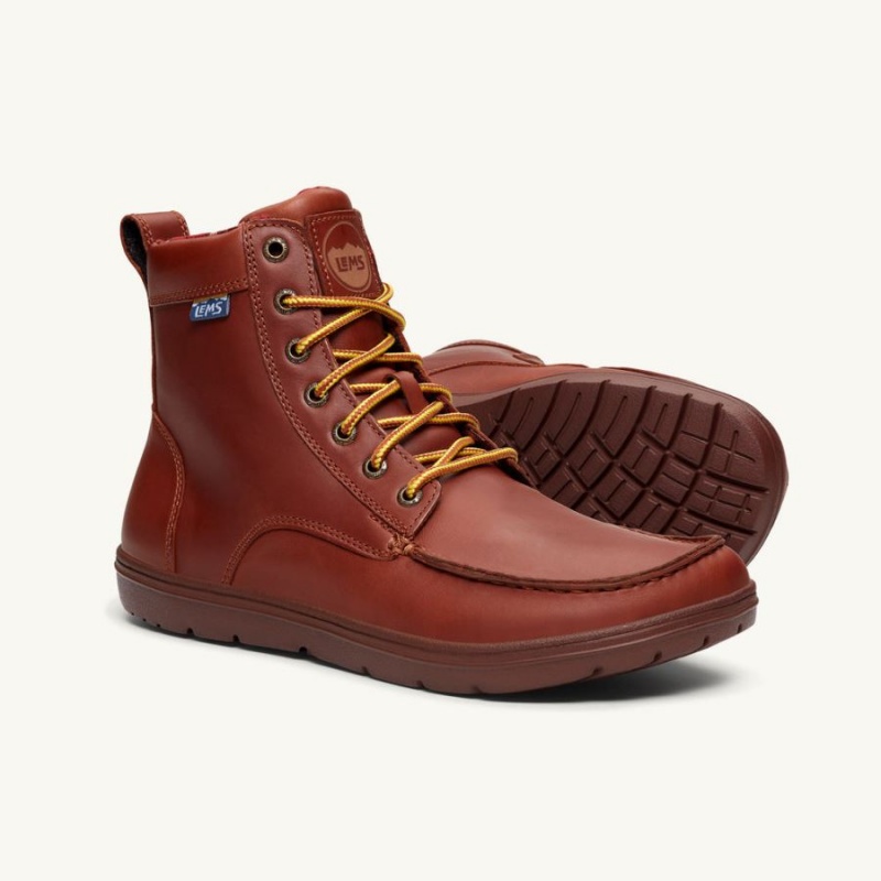 Botas Lems Boulder Boot Cuero Hombre Rojas | USINMBX