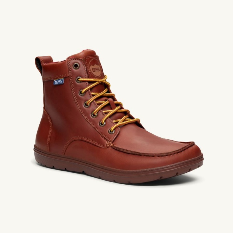 Botas Lems Boulder Boot Cuero Hombre Rojas | USINMBX