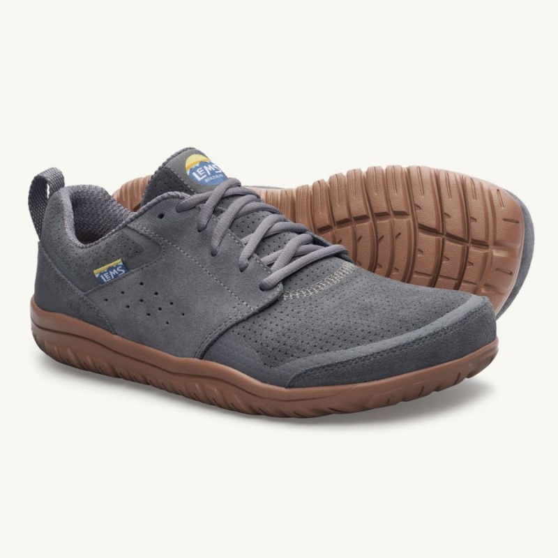 Zapatillas Lems Primal Zen Suede Hombre Gris Oscuro | JEFOLZP